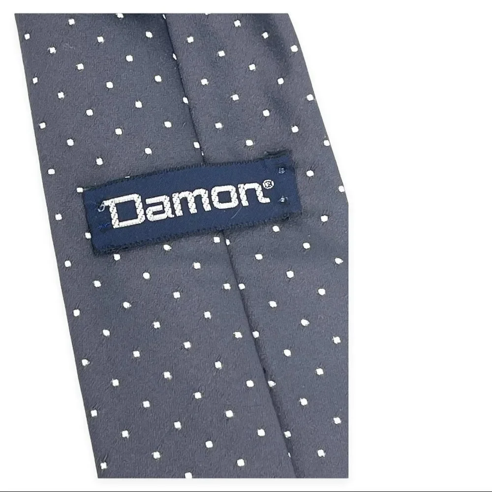 Damon Mens Polyester Tie Grey in EUC